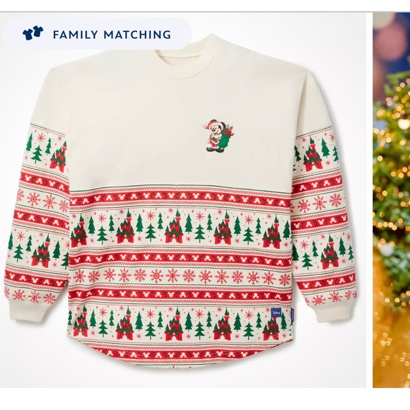 NWT Disney Santa Mickey Mouse ''Merry Christmas'' Fair Isle Spirit Jersey - Picture 2 of 7